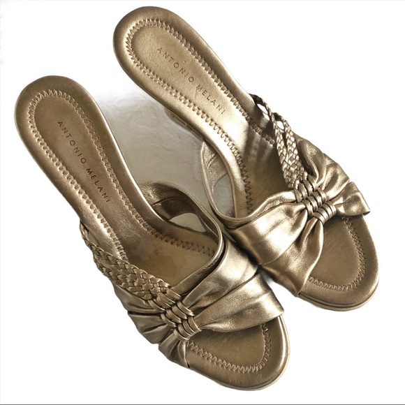 ANTONIO MELANI Gold Espadrille Wedge - Picture 5 of 13